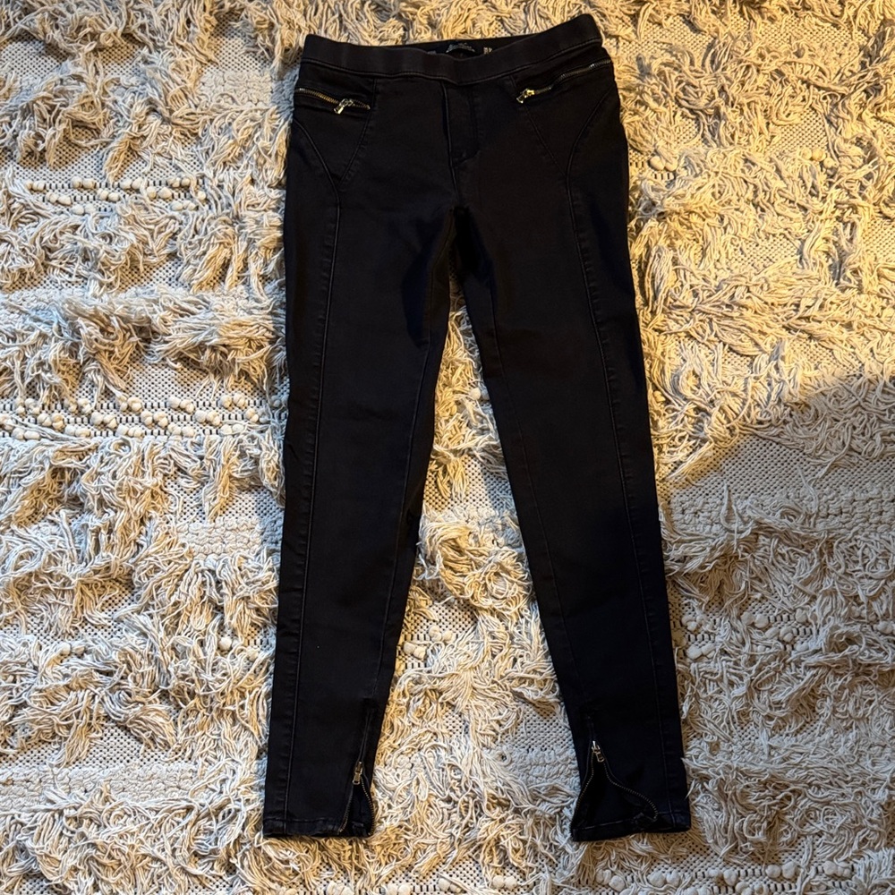 Zara Black Women's Jeggings with Zipper Detail